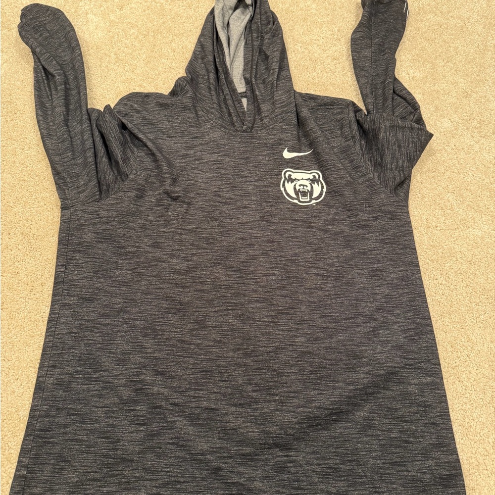 Nike mens Gray Hoodie with Bear Logo